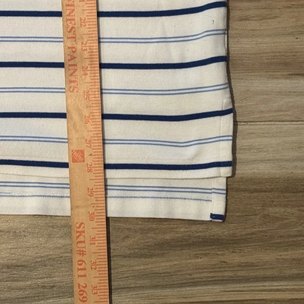Polo Ralph Lauren Mens XXL White Blue Striped Short Sleeve Cotton Polo Shirt